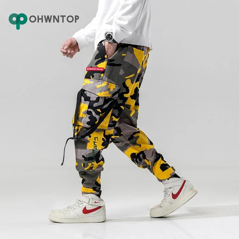 Штаны шаровары камуфляжные мужские брюки карго тактические уличные Желтые