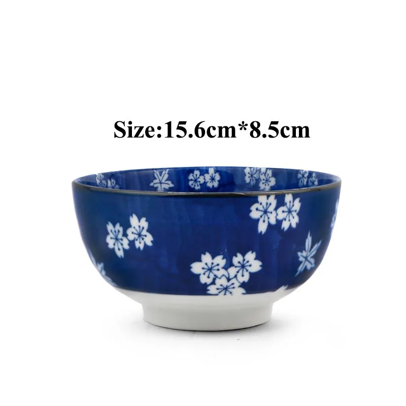6 дюймов японский синий и белый фарфор керамическая Говядина Ramen чаша для
