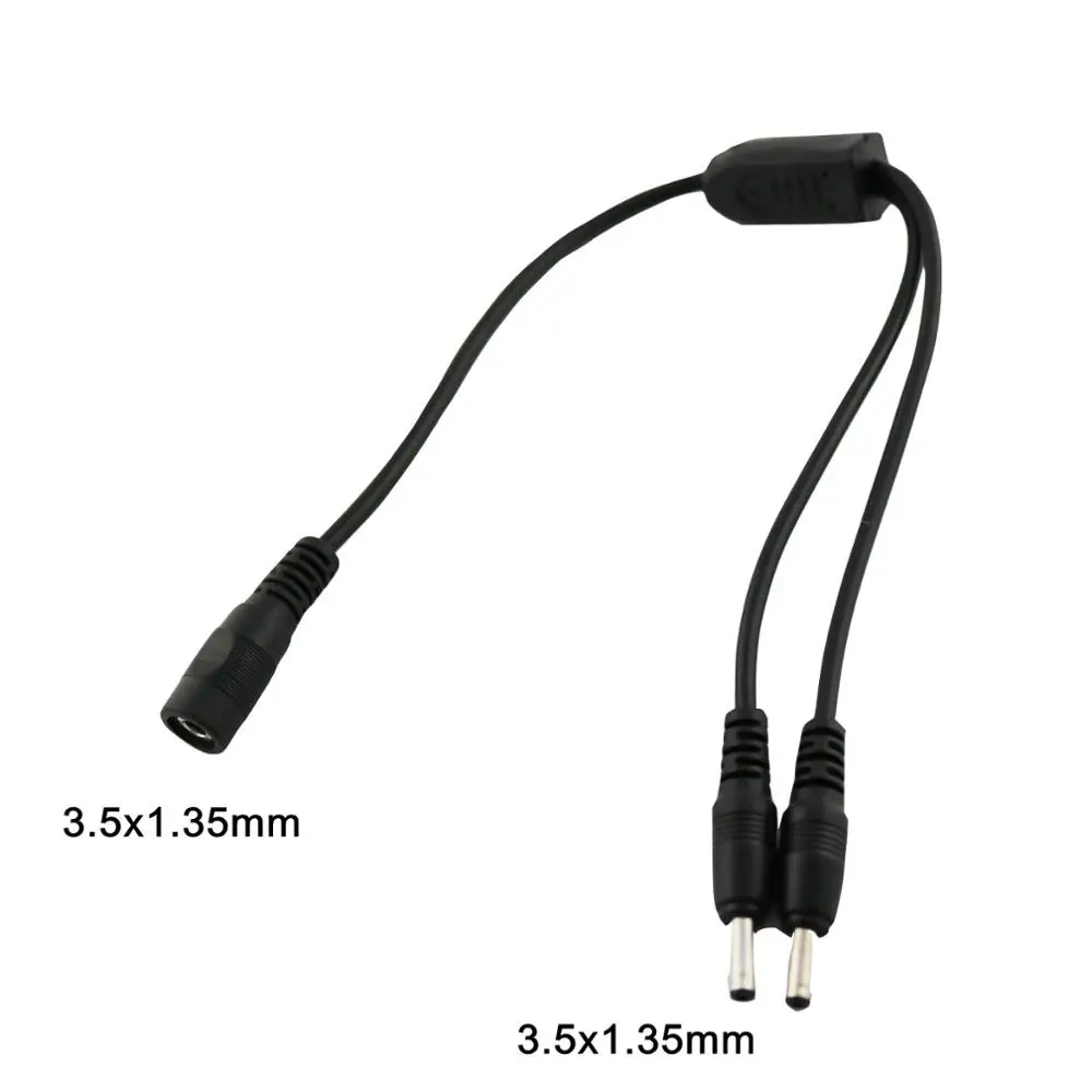

1pc 3.5mm x 1.35mm Female to Dual Male Plug DC Power Supply Connector Cable Cord1FT/30CM