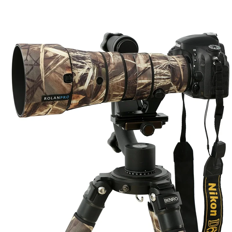 ROLANPRO Nylon Waterproof Lens Camouflage Coat Rain Cover for Nikon AF-S 500mm F5.6E PF ED VR Lens Case Guns Clothing Sleeve