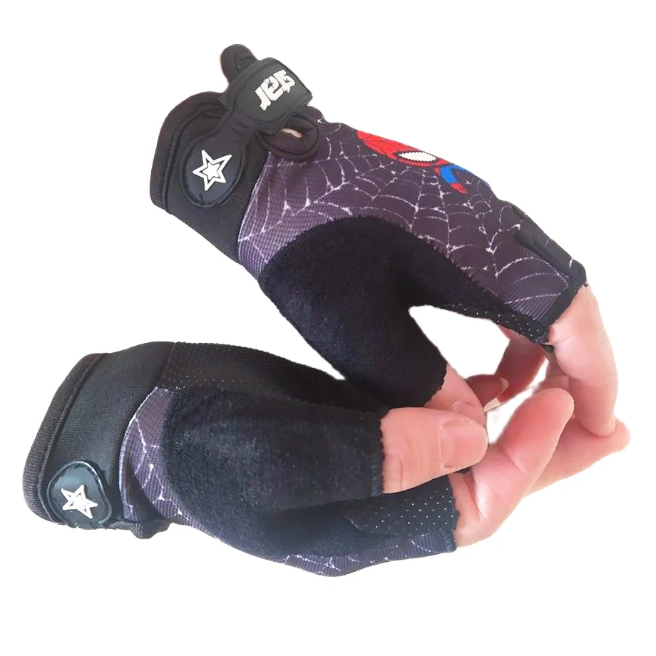 Детские велосипедные перчатки с открытыми пальцами спортивные Нескользящие