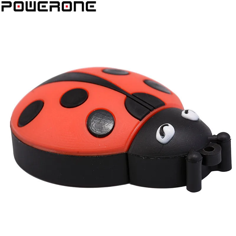 POWERONE флэш-накопитель usb диск милый жук memory stick флешки мини 4 ГБ 16 32 64 Божья коровка