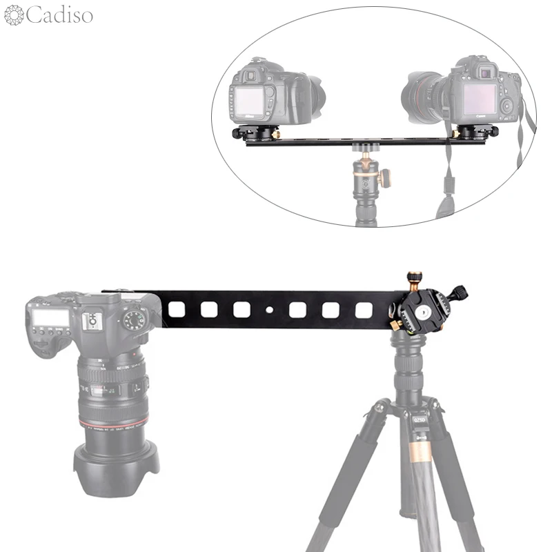 

Cadiso Universal Tripod Lengthen Double Dual Quick Release Plate Slide Mounting Camera DSLR Plate Bracket Ball Head