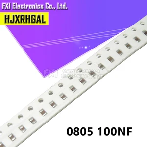 100pcs 100nF X7R Error 10% 50V 0805 0.1UF 104 SMD Thick Film Chip Multilayer Ceramic Capacitor