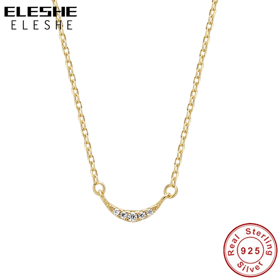 Старинные ювелирные изделия стерлингового серебра 925 Полумесяца ожерелье 18K