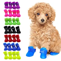 pet dog rainshoes waterproof silicone dog shoes anti skid boots for sm l dogs cats rainy days appear pet supplies