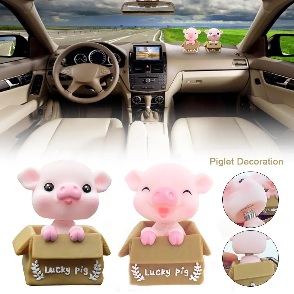 Инновационный автомобиль счастливая свинья Вибрирующая голова Милая Ювелирная