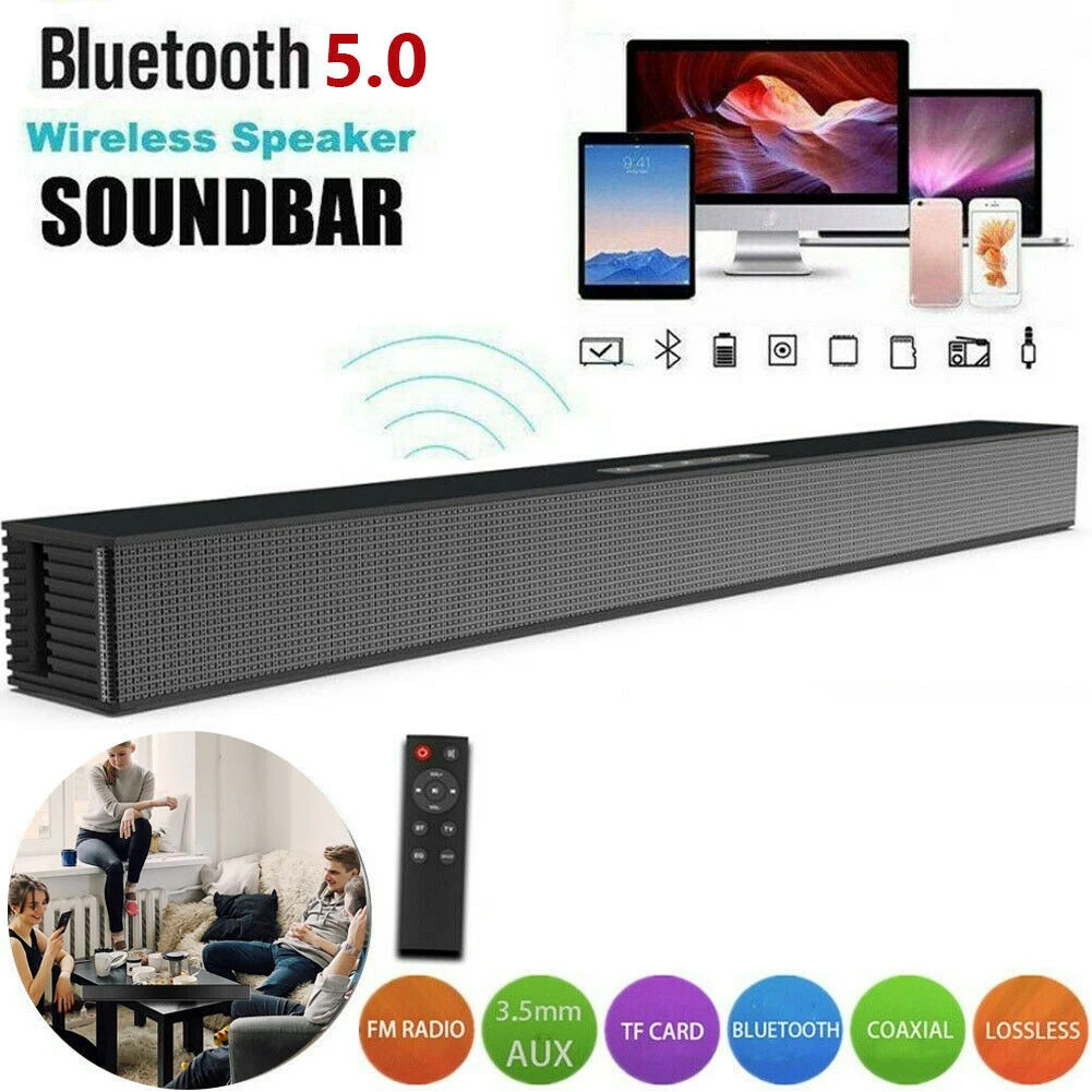 40W Home Theater TV SoundBar Bluetooth Speaker Surround Stereo Wired Sound Bar Built-in Subwoofer Optical HDMI-Compatible AUX