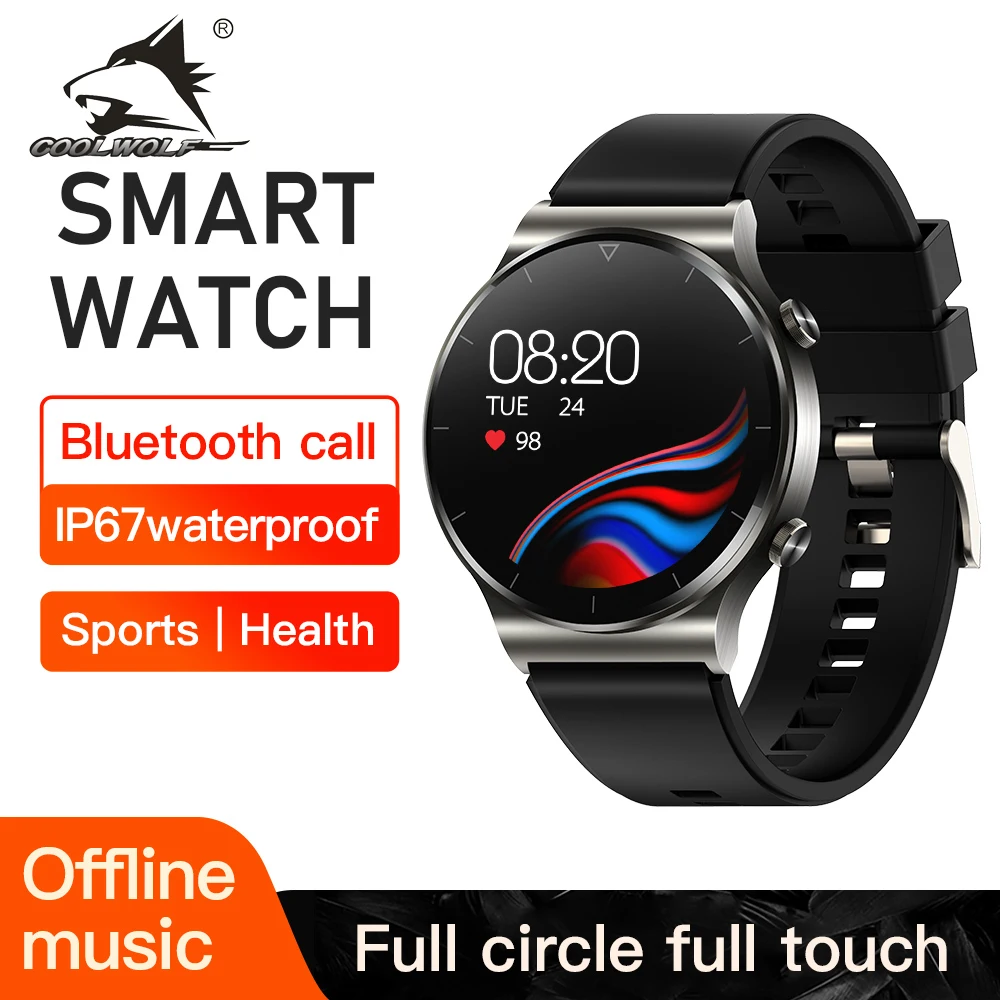 

Смарт-часы COOLWOLF 2021 мужские сенсорные, водостойкие, IP67, С Пульсометром