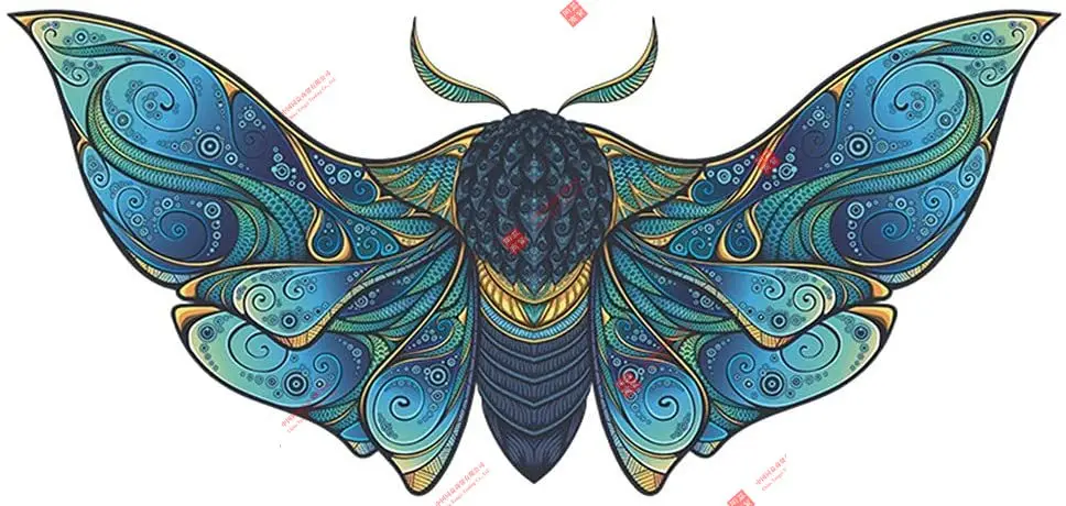 

Personality HU SHA DIY Blue Moth Wall Sticker Removable PVC Wall Art Decoration Living Room Bedroom Motorcycle Decals