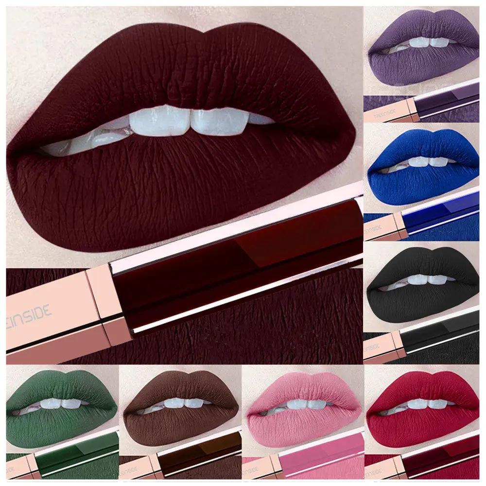 24 цвета Жидкие помады для макияжа водостойкие матовые красные губы косметика