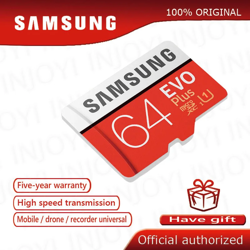 100% оригинальная карта памяти SAMSUNG EVO Plus 64 Гб U3 + класс 10 Micro SD 32 128 ГБ 256 microSD UHS I U1 TF