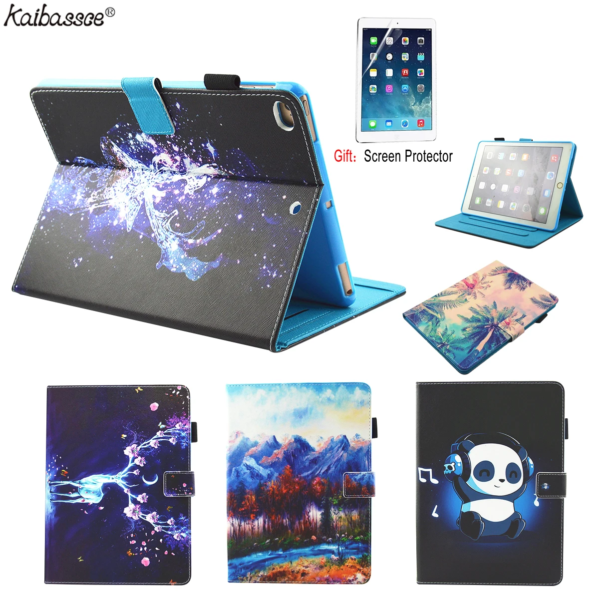 

KAIBASSCE Tablet Case For iPad 5 6 Air 1 2 9.7 inch fashion painted pattern TPU Case For iPad Mini 1 2 3 4 5 7.9 inch