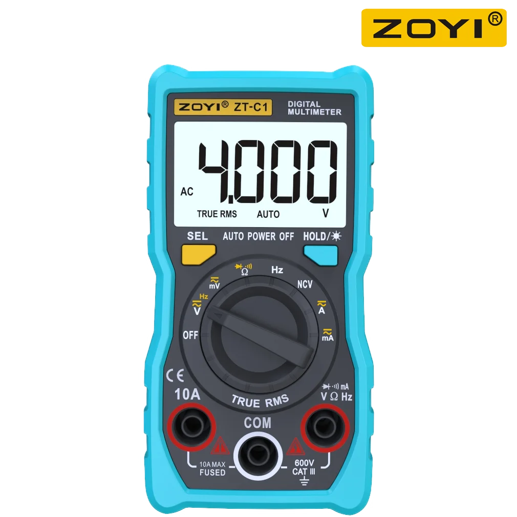 

ZOYI ZT-C1 / ZT-C2 / ZT-C3 / ZT-C4 4000 Counts Digital Multimeter Electrical DMM Transistor Tester Capacitance Meter