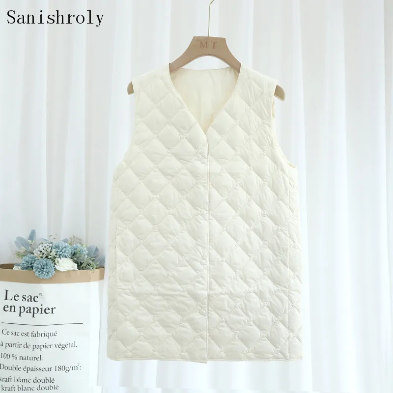 Женский ульсветильник жилет на белом утином пуху куртка парки Осень-зима 2021