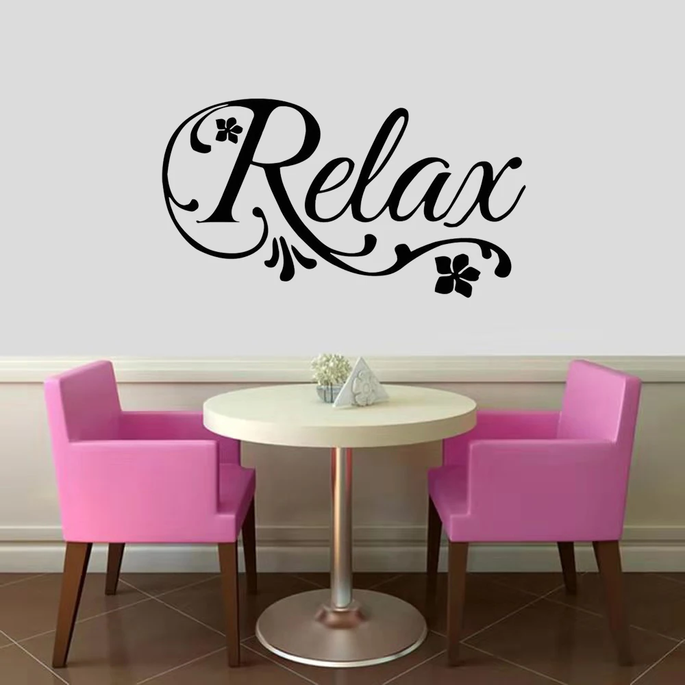 spa beauty salon wall decal lettering relax window vinyl sticker massage spa salon house wall decoration flower art mural free global shipping