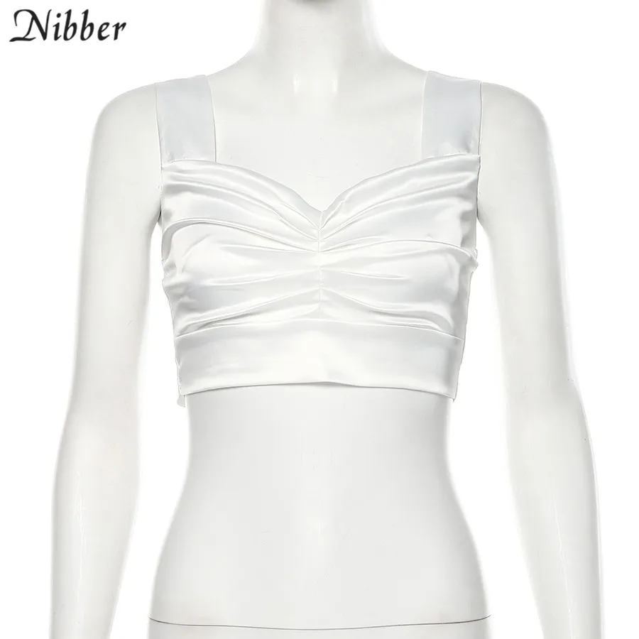 Nibber осень Дикий шифон Белый кроп-Топ женский camisole2019 модные уличные повседневные майки без рукавов с элегантным верхом Топ mujer