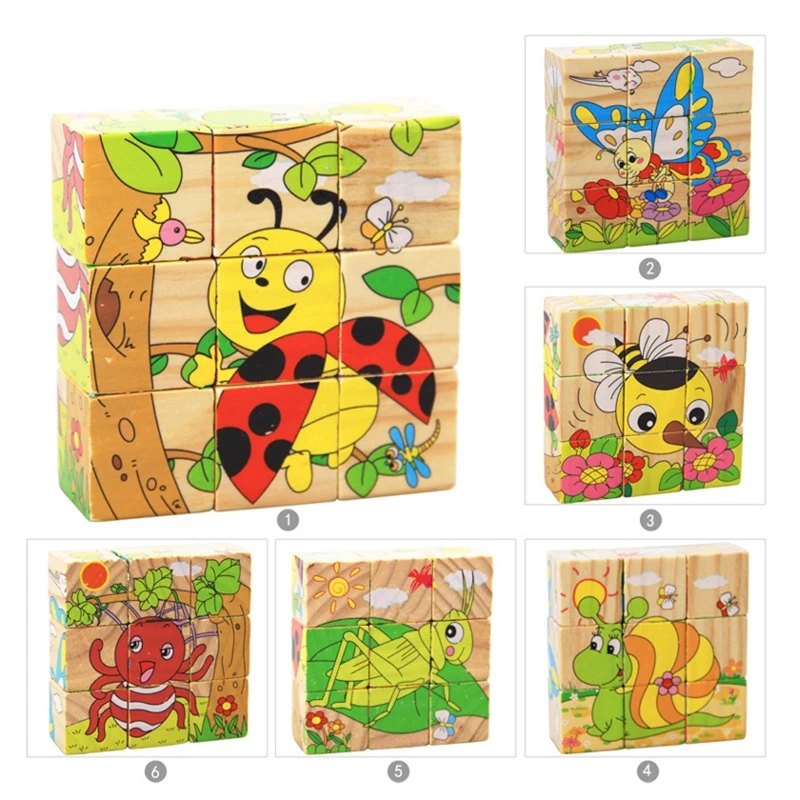 

Cute Cartoon Puzzles Toy 3D Building Blocks Children's Education Teaching Aids D0JC