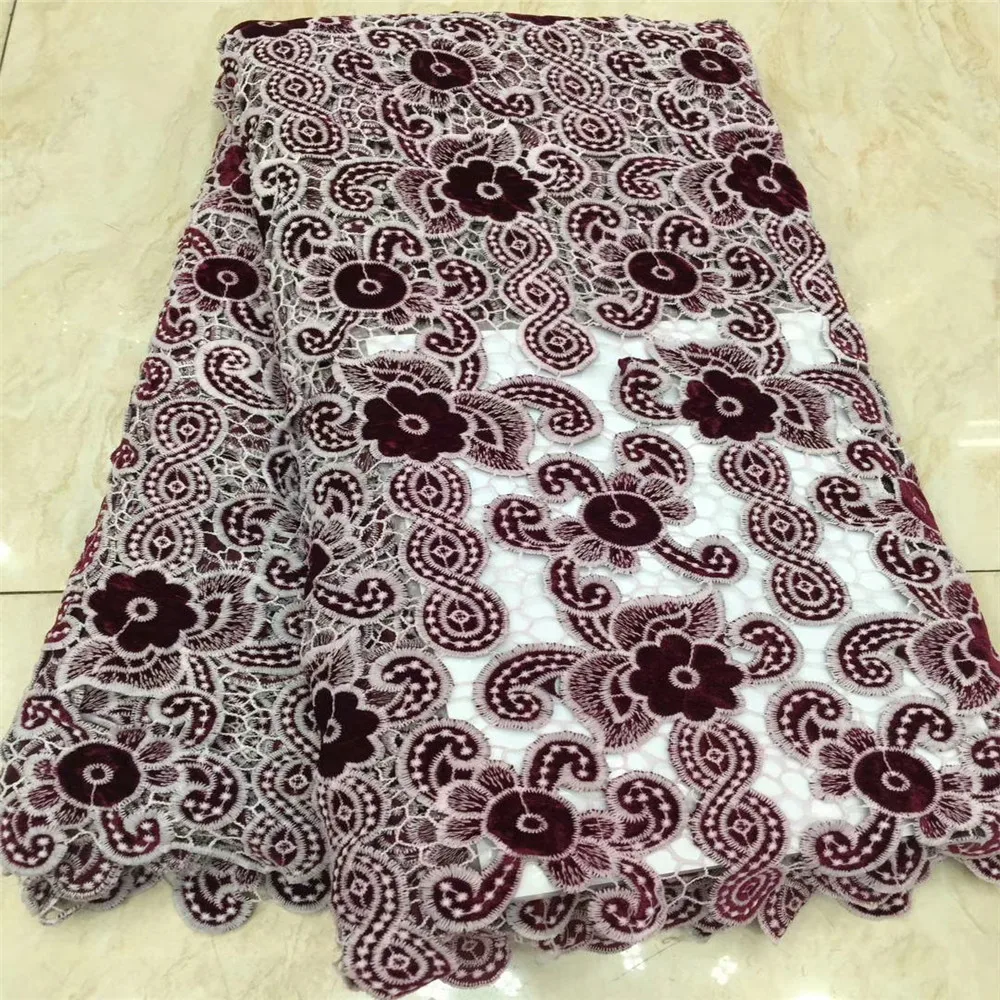 Нигерийская французская кружевная ткань бархат Тюль Высокое качество