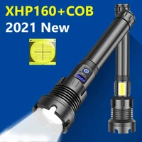 new upgrade xhp160 powerful led flashlight torch rechargeable tactical flashlights 18650 xhp50 2 usb high power zoom flash light