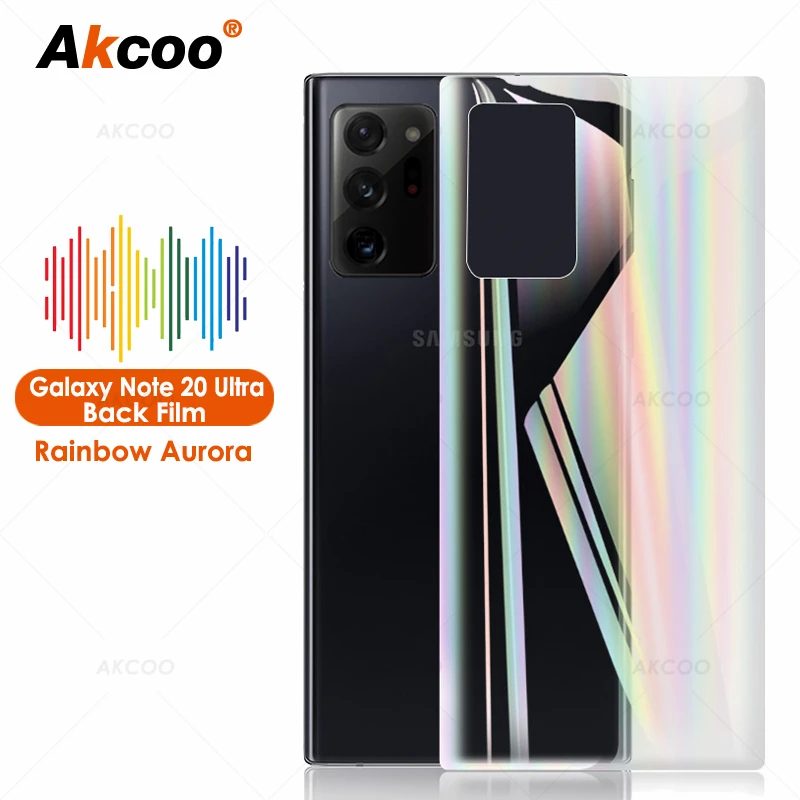 Akcoo Galaxy Note 20 Ультра Аврора задняя пленка анти взрыв для Samsung S8 9 10 Plus Радуга