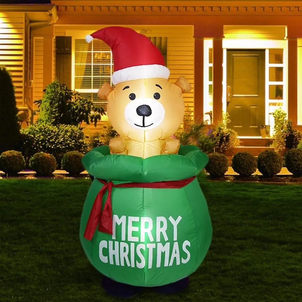 Figura de luz LED inflable de Navidad, Pap&aacute; Noel, hombre de pan de jengibre, pavo, jard&iacute;n al aire libre, fiesta de a&ntilde;o nuevo, decoraci&oacute;n del hogar, 8 pies-2