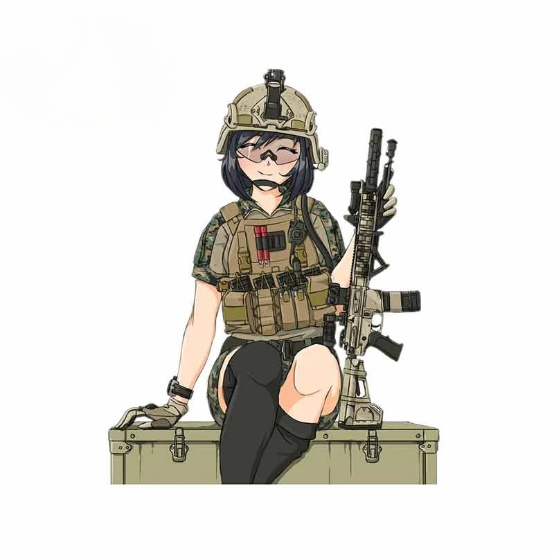 

13cm X 10cm for Soldier Army Girl Fine Decal Vinyl Car Sticker Car Accessories Custom Printing Decals Interesting Decals