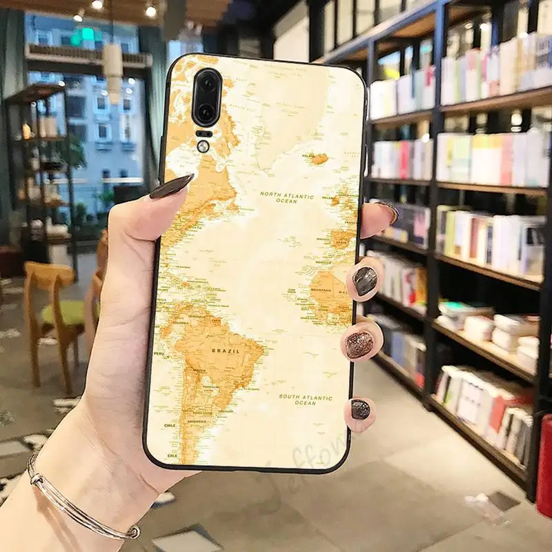 

World Map Travel Passport high quality Phone Case cover For Huawei honor Mate P 10 20 30 40 Pro 10i 9 10 20 8 x Lite