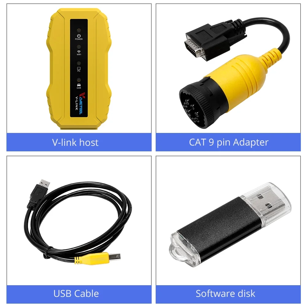 Диагностические инструменты OBD2 для CAT3/Cummins Inline 6 V7.6 с Wi-Fi/USB сканер тяжелых