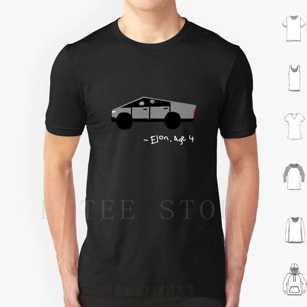 

Future Electric Ev Cybertruck Pickup By Elon Musk Kid'S Drawing Funny Design T Shirt Diy Big Size 100% Cotton Ev Electric