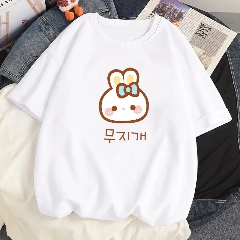 

Harajuku Japanese Cute Cartoon Anime Cotton Loose Tees Ulzzang Large Size Printing Summer Short Sleeved T-Shirt Women Tops