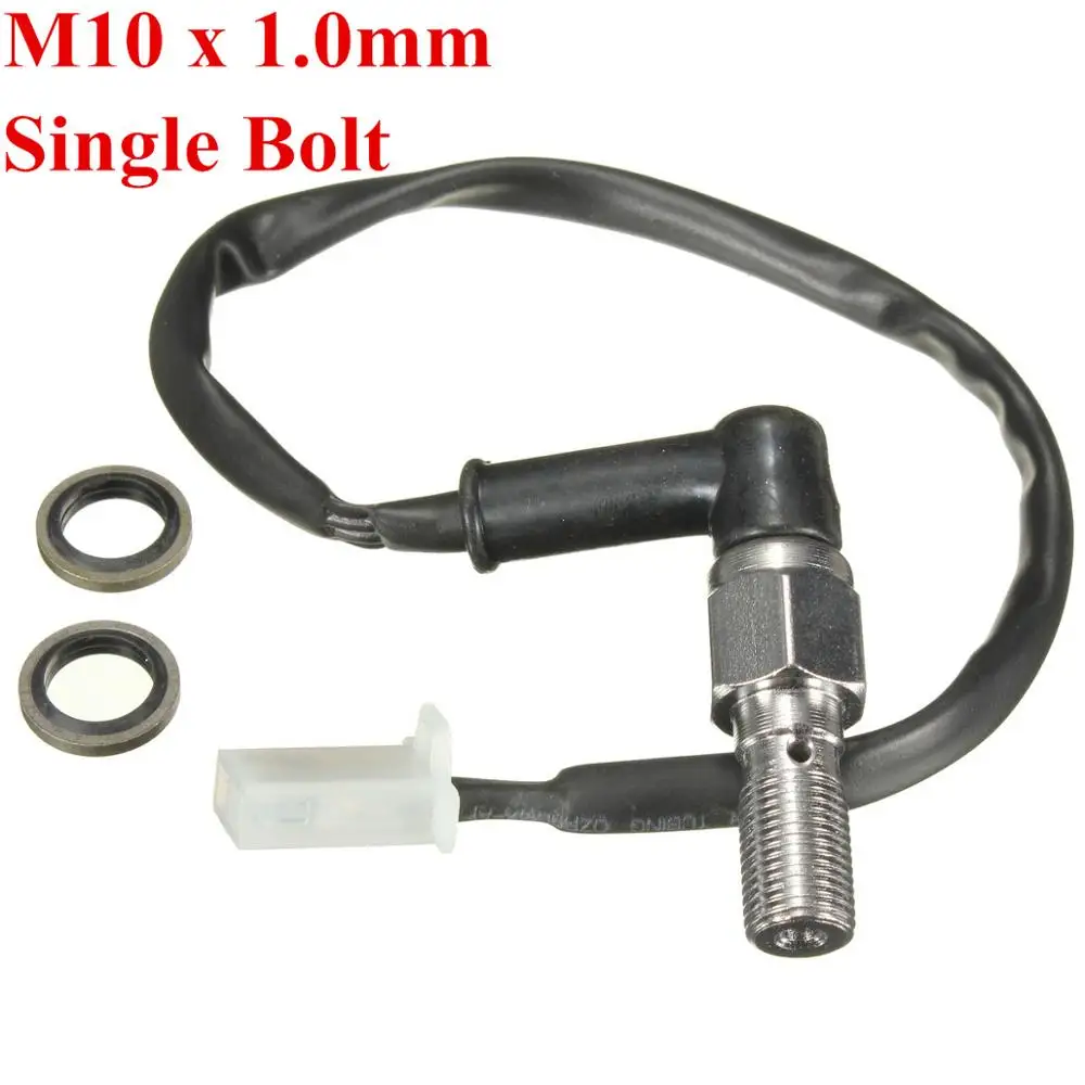 M10X1mm Полый болт M10 x 1,25 мм M10 x 1 мм, Гидравлический Тормозной светильник для мотоцикла, переключатель для Honda Suzuki Yamaha KTM Kawasaki - Цвет: M10X1mm