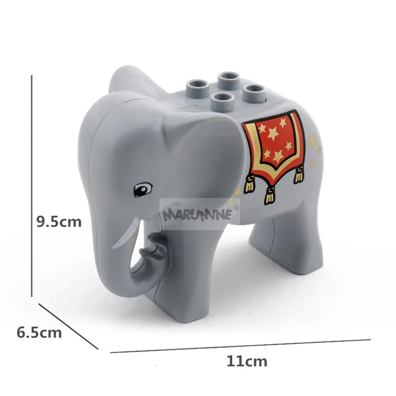 MARUMINE классические строительные блоки животные 14 шт. бегемот крокодил панда тигр