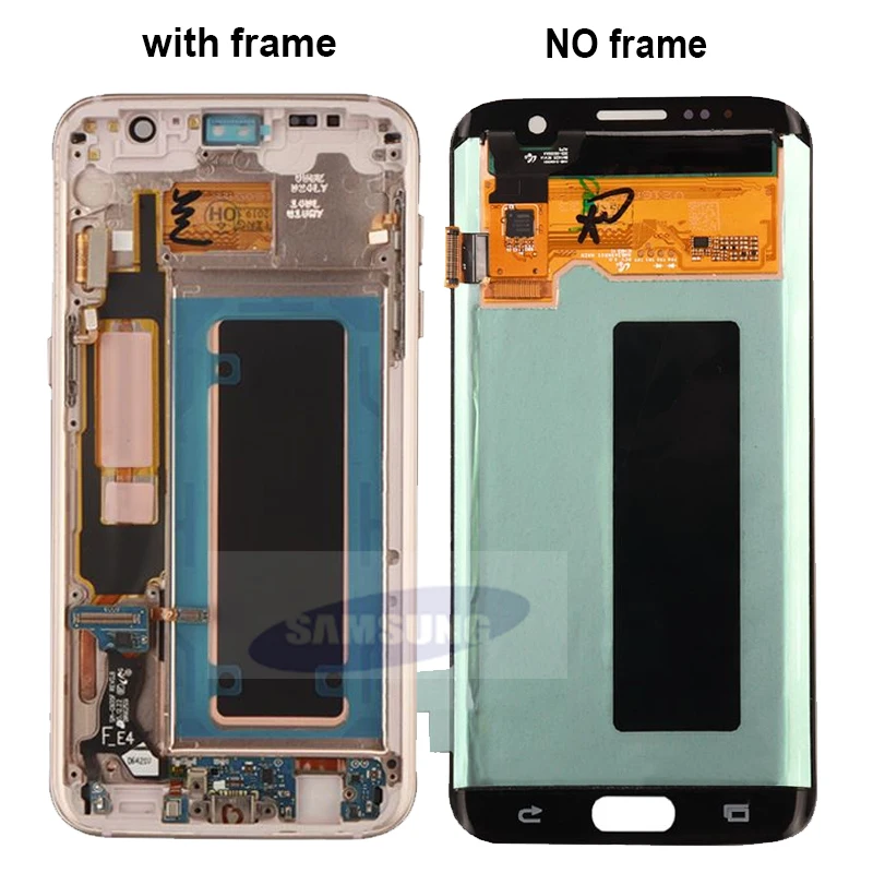 100% Оригинальный 5 &quotAMOLED для Samsung Galaxy S7 край G935 G935F SM-G935F ЖК дисплей с рамкой