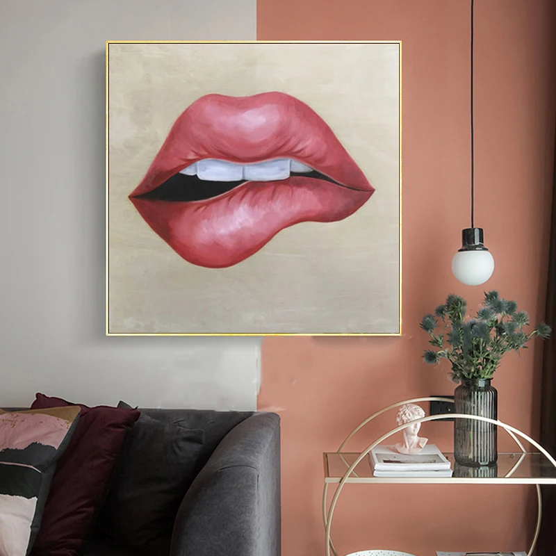 D 1013 Sexy Red Lip Современная Картина на холсте Andy Warhol постеры с масляной живописью и принтами абстрактные сексуальные красные губы настенные картины для домашнего декора Куадрос - Цвет: D 1013 Sexy Red Lip