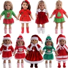 Кукла, Рождественская одежда, 3 шт.компл., шапка, вязаный свитер, юбка, трусики для девочек 18 дюймов, американская и 43 см