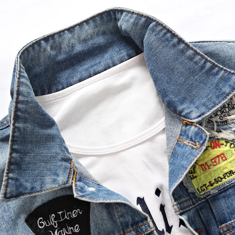 

Men Jacket 2020 Denim Jacket Casual Slim Jean Jacket Coat Outdoors Fashion Autumn Long Sleeve Jacket Casual Outwear Patchwork