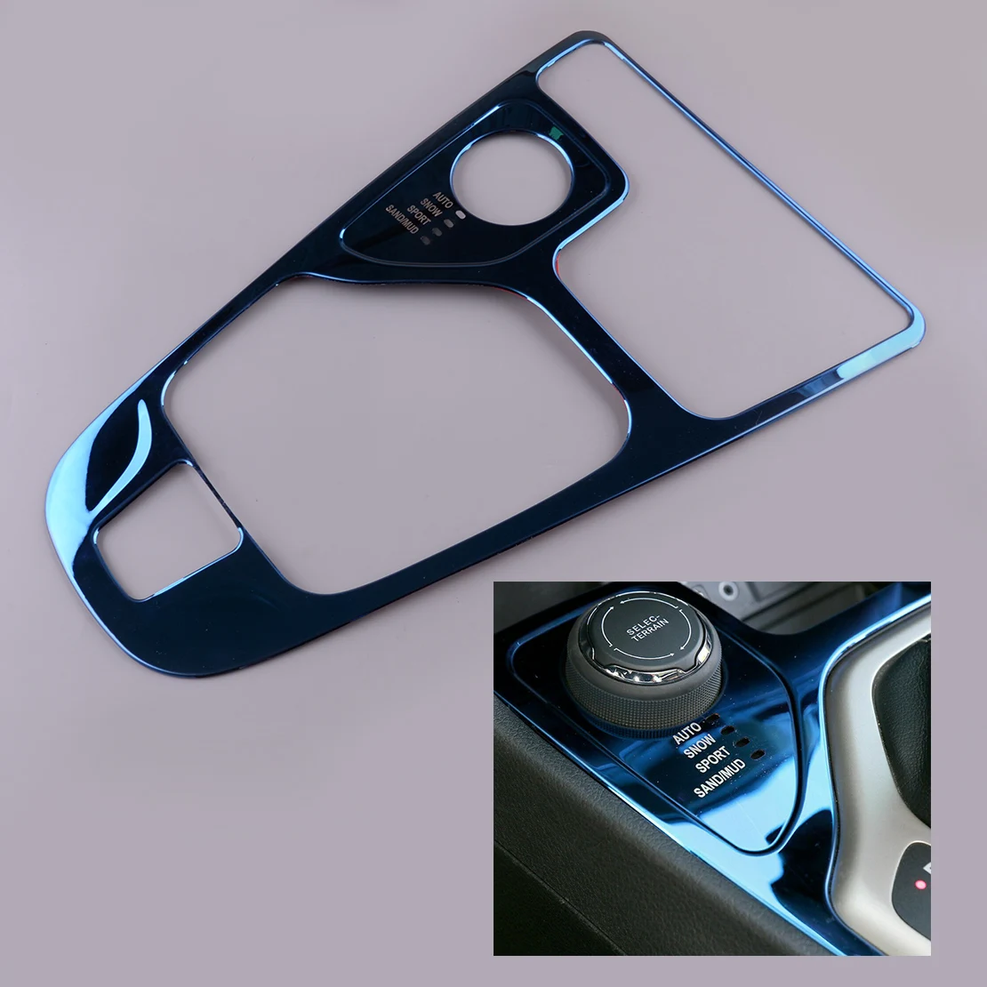 

Interior Central Console Gear Shift Panel Cover Trim Frame Blue Fit For Jeep Cherokee Four-Wheel Drive 2014 2015 2016 2017 2018