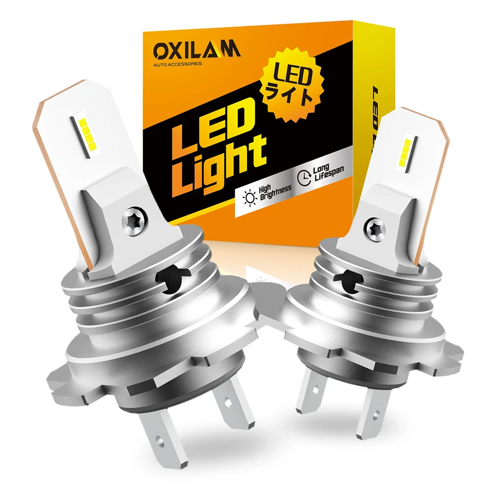 OXILAM-bombilla LED H7 para coche, faro antiniebla DRL de haz Alto y Bajo Sin ventilador, 12000LM, 6500K, blanco, para Audi Q5, A4, B8, Peugeot 207, con adaptador