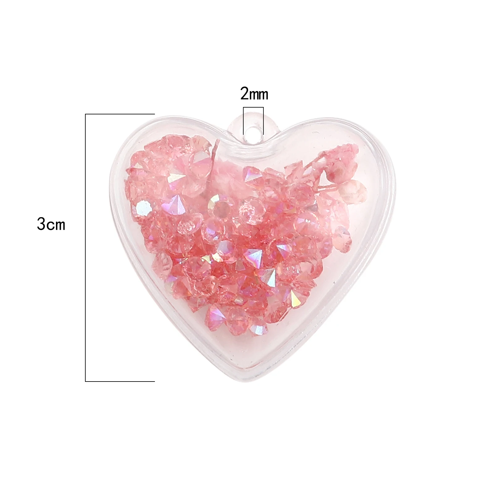 

Resin Pendants Heart Dried Flower Transparent Clear Purple Rhinestone DIY Jewelry Necklace For Women Girls Couple Gifts 5 PCs