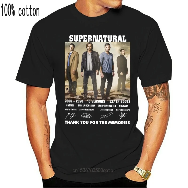 

New Supernatural T-shirt Cast Signed 15 Seasons 327 Episodes Tee Shirt Size S-5XL
