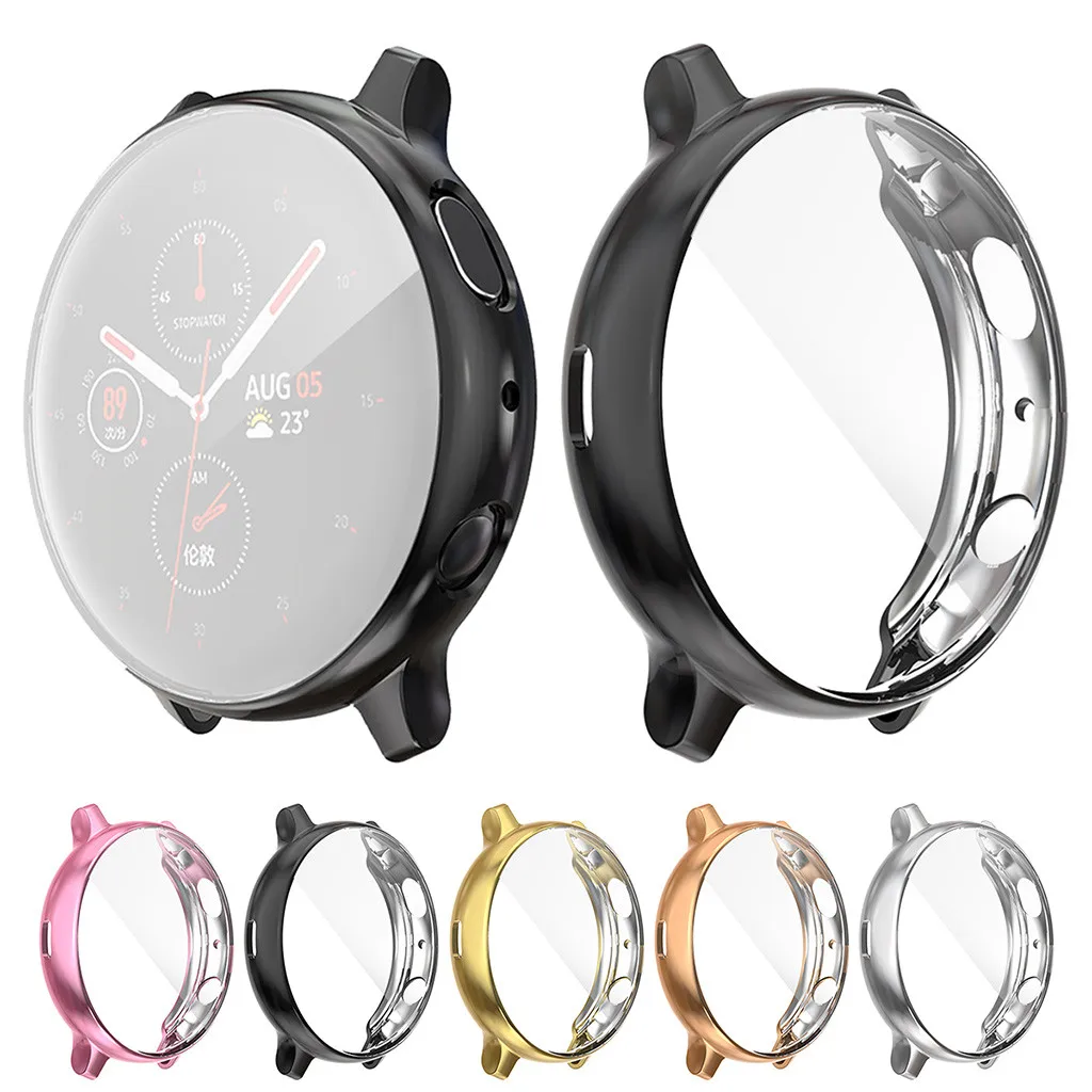 Для samsung Active2 40/44 мм ультра-тонкий Гальванизированный прозрачный ТПУ мягкий чехол для смарт часов