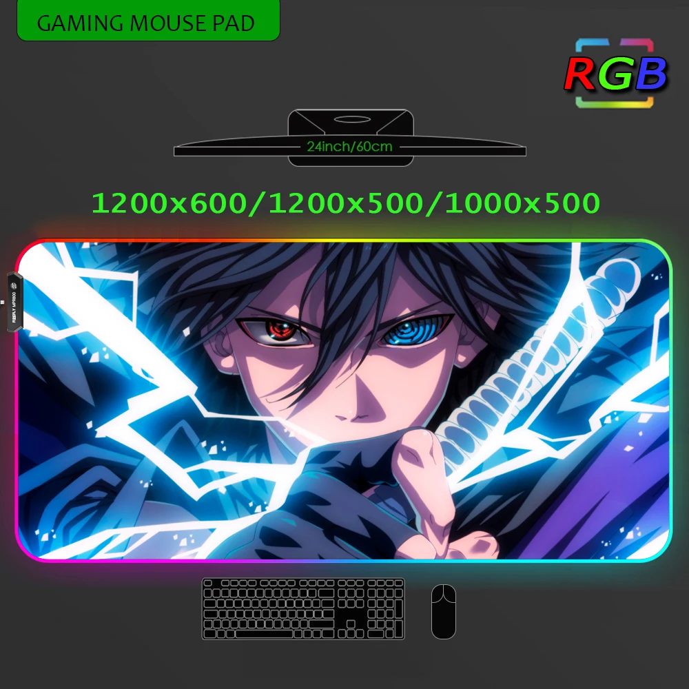 

Large Anime Mouse Pad Rgb 1200x600 Xxl Pc Desk Pad Backlit Mat Games Keyboard Carpet Gaming Computer Accessories Led Mause Pad