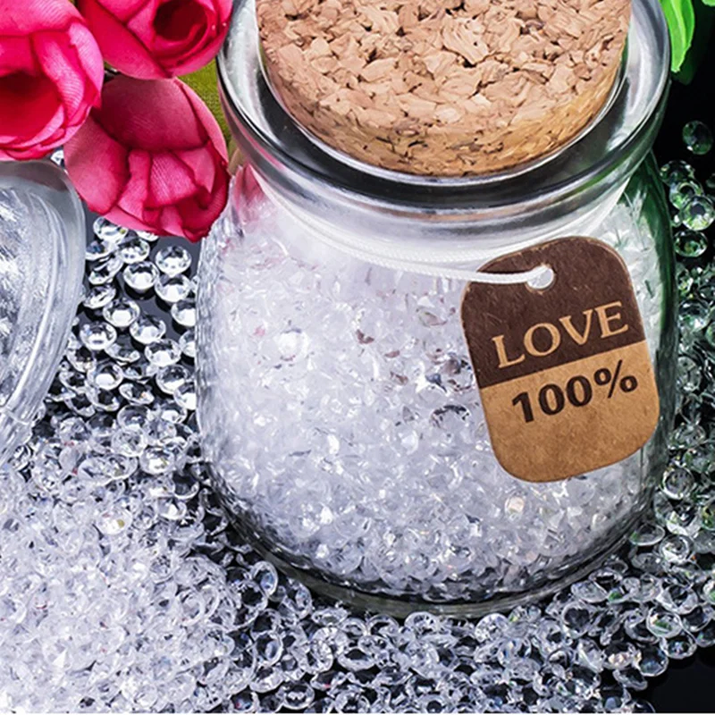 SUEF 1000 шт. Акриловые Алмазные кристаллы смешанные блестящие рассеянные свадебные