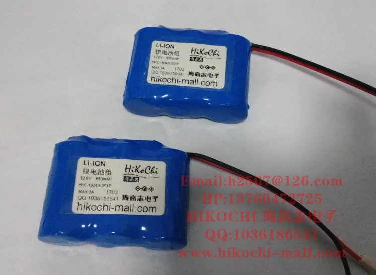 Аккумуляторная батарея hikochi LIR16340 ICR123A перезаряжаемая литиевая 12 6 в 3s1p В с