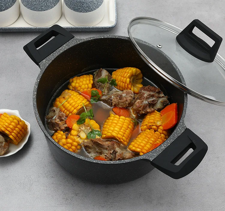 24 см антипригарная Кастрюля для супа и лапши кастрюли для мясного бульона кухонная посуда кухонный кастрюли для готовки и кастрюль машина для завтрака индукционный горшок