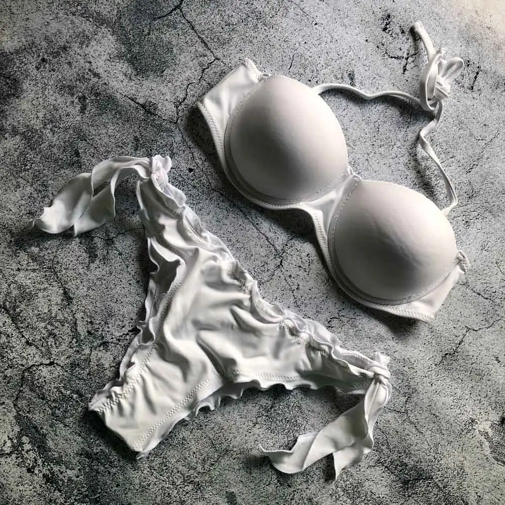 Черное бикини 2019 со средней талией женский купальник на бретельках сексуальный