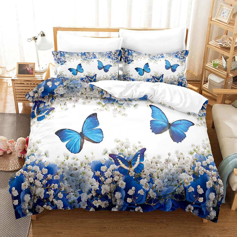 

3D printed butterfly Strike Bedding Set Down Quilt Cover with Pillowcase Double Complete Queen King Bedding