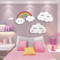 rainbow clouds wall stickers for kids room baby bedroom in wall sticker home decoration wall stickers wooden plastic decorative