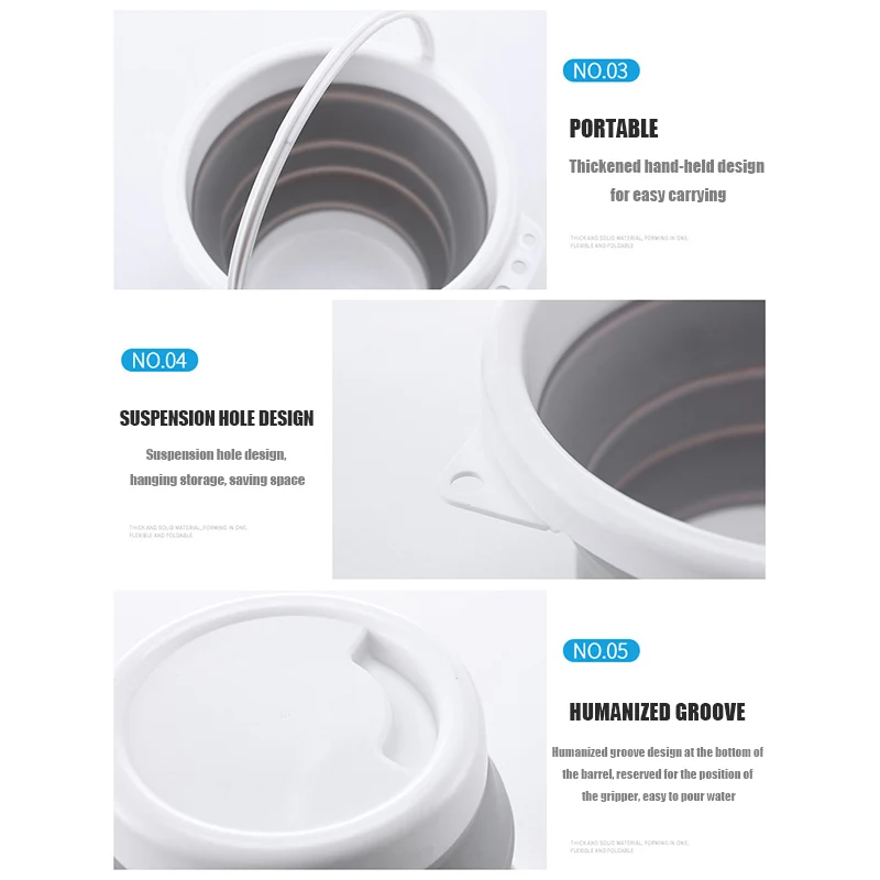 Складные силиконовые ведра легкий ковш большой емкости для отдыха на открытом
